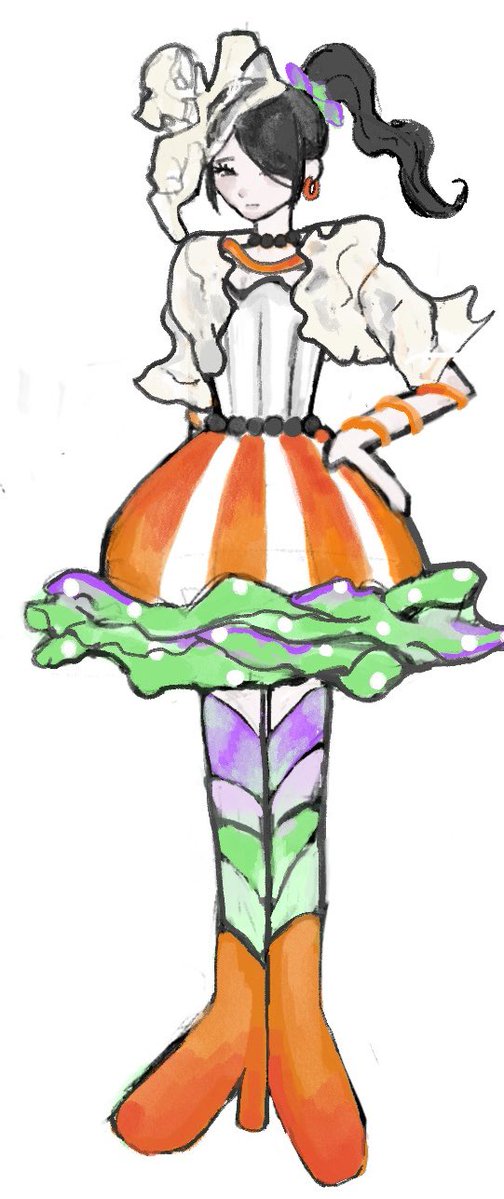 MIN3T4's tweet photo. 多分全部ポップ属性のドレス描いた🌟

左から雨の日、自然界、麻辣担、宇宙猫 https://t.co/1mYBYCeh25