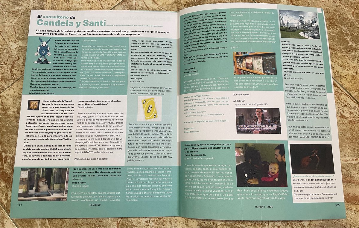 Tukunime_San's tweet photo. ¿Os ha gustado el N1 de la Revista @DeVuego? ¿Y qué me decís del divertido Consultorio de las páginas finales del que nos encargamos @CandelaSynth y un servidor? 👀

Si hay algo que os inquieta, ¡escribid vuestra consulta a redaccion@devuego.es y os ayudaremos en el Número 2! 😄 https://t.co/pyj8zJRS4H