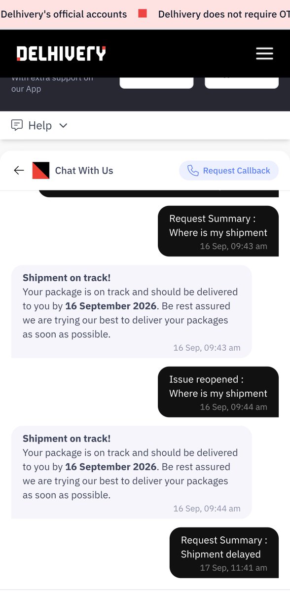 the_binarybrain's tweet photo. @help_delhivery @delhivery Is it only me or is this happening to everyone?
Everytime I get a shipment sent through Delhivery they just hold the package at the local delivery center for 3 or more days. My shipment is sitting at their center from 16th Sept. https://t.co/LbvhXrHYTK