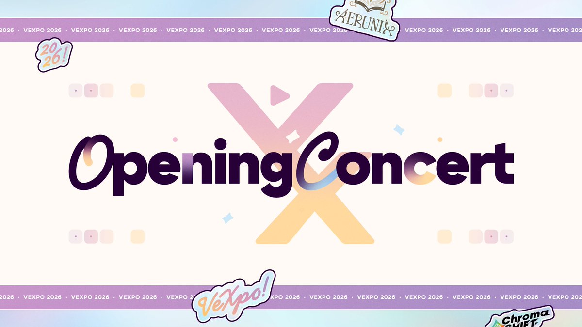 Vtuber_Expo's tweet photo. [Opening Concert Stream Announcement]

Don’t forget everyone, the first 30  minutes of our Opening Concert is available to watch for free on the VeXpo YouTube channel!

Be sure to purchase a streaming ticket if you want to see more, but can’t make it in person! ^-^ 💖

#VeXpo2026 https://t.co/0kJrMwHXXu