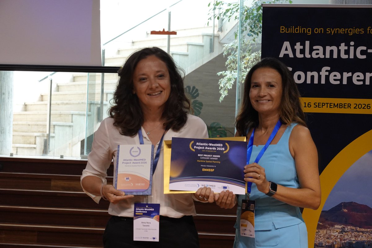 cinea_eu's tweet photo. Proud to see that our #EU funded projects @NetTagProject, HY2FISH &amp; EM4SSF were awarded at the WestMed Atlantic Conference 2026!

They make a difference for transport decarbonisation, fisheries &amp; marine pollution.

Read more: https://t.co/8eyTCnhKBb

#EMFAF #HorizonEU #Climate https://t.co/08qHErDTkB