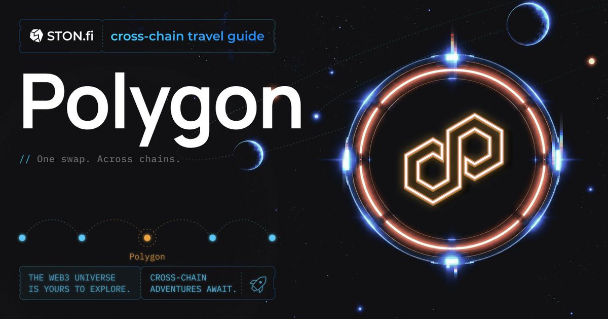 ston_fi's tweet photo. 1/9
Welcome to the next stop in our cross-chain travel guide: Polygon.

If TRON is the busy stablecoin terminal, @0xPolygon is more like a whole crypto city built next to Ethereum.

Same EVM language.
Lower-cost streets.
Lots of apps, payments, DeFi, prediction markets, and RWA activity.

Now STONfi gives users a simple route there from TON and other supported networks.

Read the thread to see why Polygon matters, and how STONfi makes the route easier.