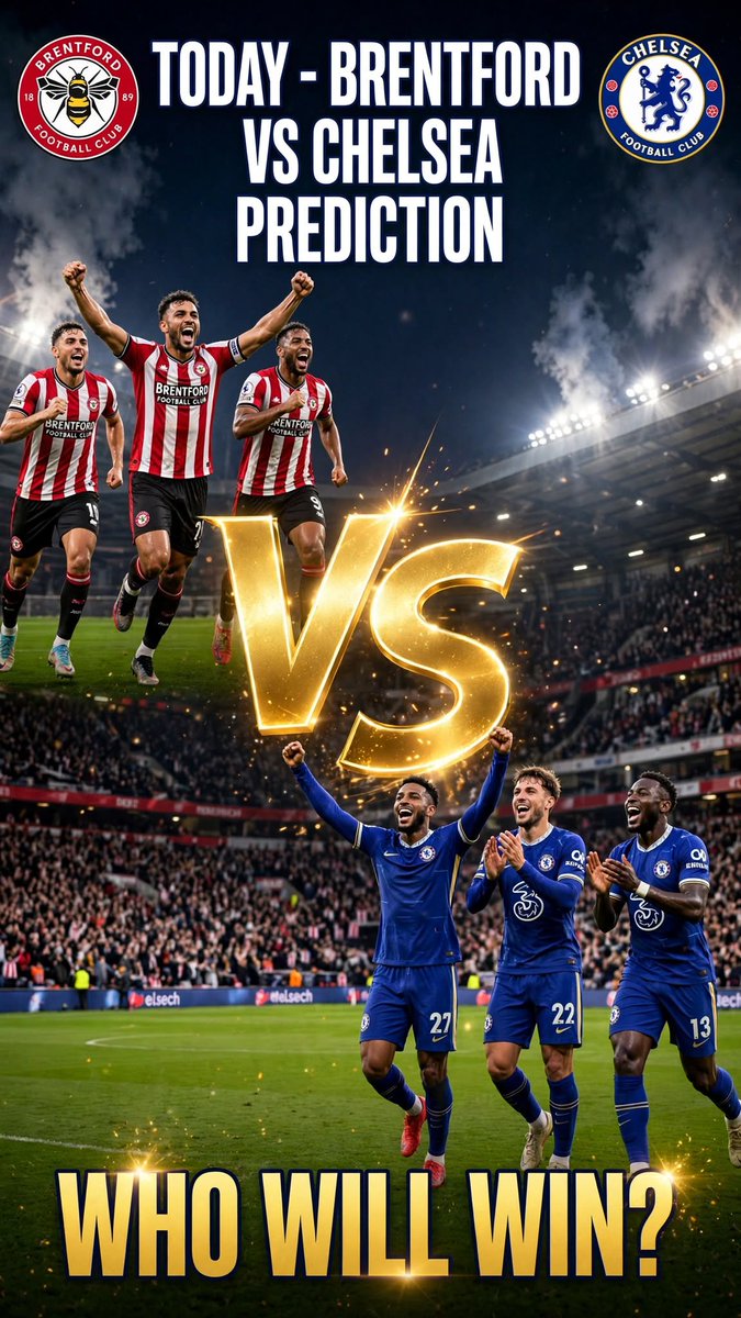 MOMENTMAN99's tweet photo. Brentford vs Chelsea TODAY PREDICTION. Brentford crest top left, Chelsea top right, WHO WILL WIN?
Drop your prediction before kick-off.
We will select 5 people.
Follow @MOMENTMAN99 ✅
I will select 5 first people🥇 https://t.co/eknYhiWOSt