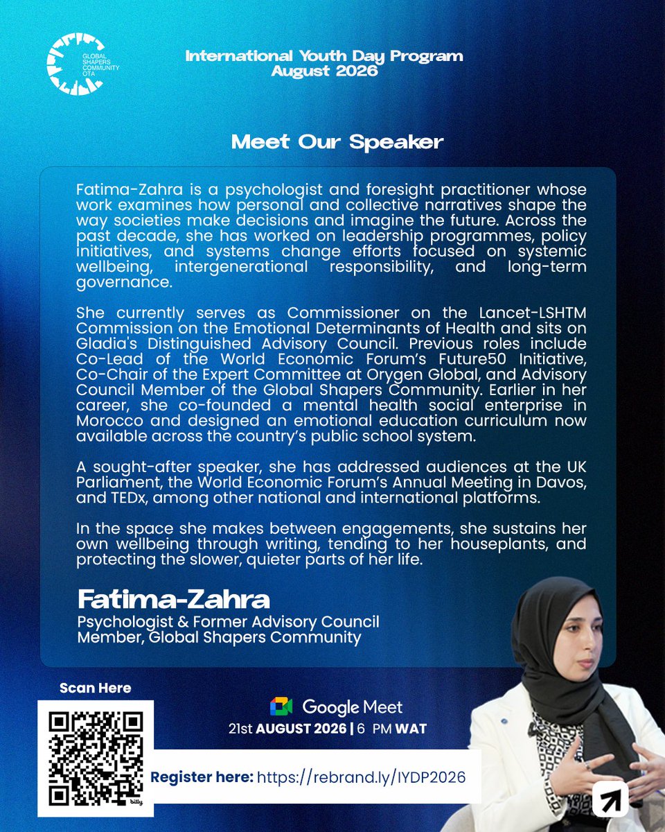 otashapers_'s tweet photo. Meet Fatima-Zahra, popularly known as FZ! ✨

With her session, FZ will explored how young people can navigate the pressures, uncertainties, and changes around us while building the resilience we need to thrive in the future. https://t.co/rnhlmQGnEW