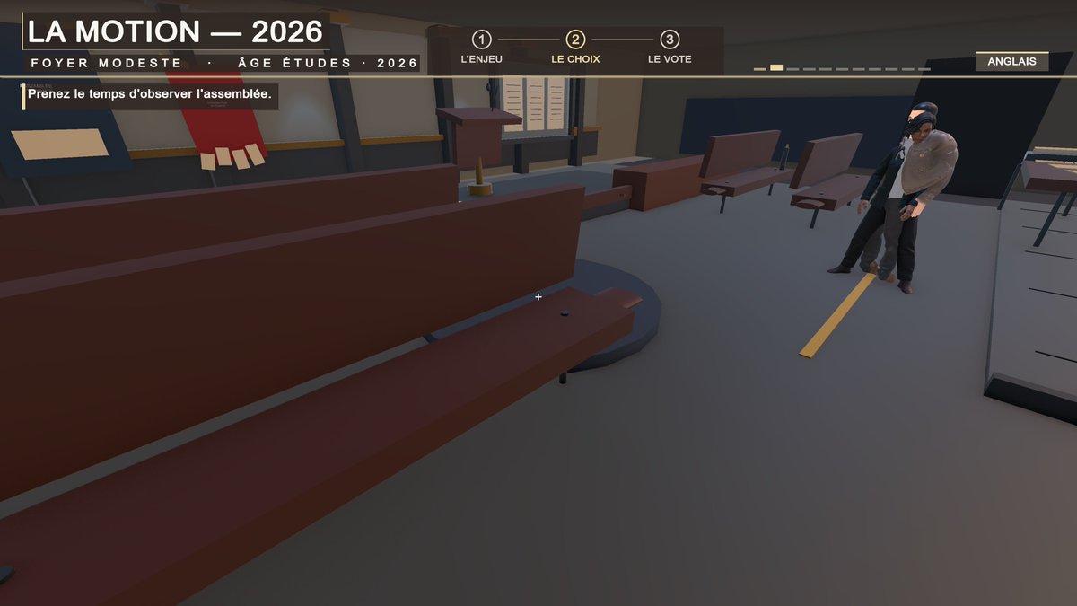 kenzie__games's tweet photo. Two playable political moments, eight years apart.

2026: observe a local assembly before the vote.
2034: navigate a campaign office where every conversation carries pressure.

What makes a political decision feel important in a game?

https://t.co/Scbkfgjm1Z https://t.co/9PeJ8sk58N