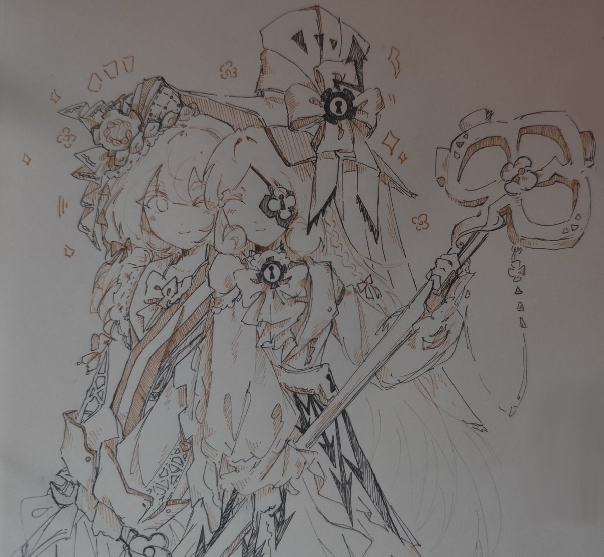 NPWZ1023's tweet photo. 吃1999和KFC联动，想画联动那样可爱的衣服，于是就参考着画了
#Timekeepercookie
#Croissantcookie
#Timecroi https://t.co/w94G7vHLmi