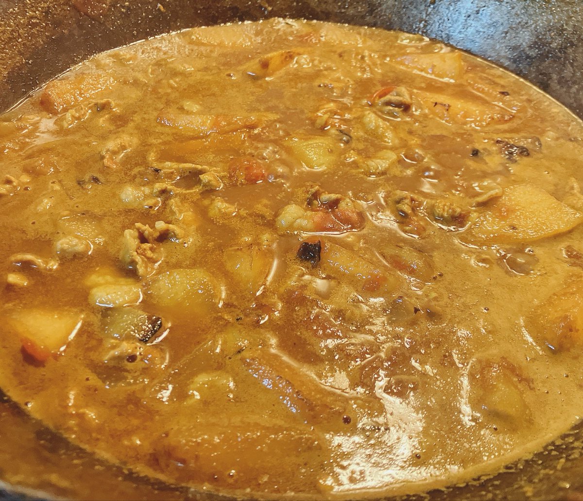 nadekohara's tweet photo. 金曜の和風冬瓜カレーだよ
（味見）これ大丈夫なんか（味見）これ大丈夫なんか？思いながら作ったけど完成したら普通に美味しかった https://t.co/cwrJDQwGNR