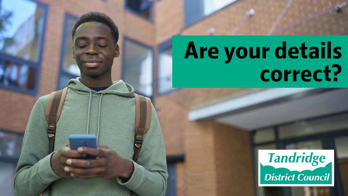 TandridgeDC's tweet photo. Are your details correct?

You will receive your form either by post or e-mail. Please check the details on your form when it arrives.

For more information, visit https://t.co/KQJa5CjRDl https://t.co/sHRBIFvUOD