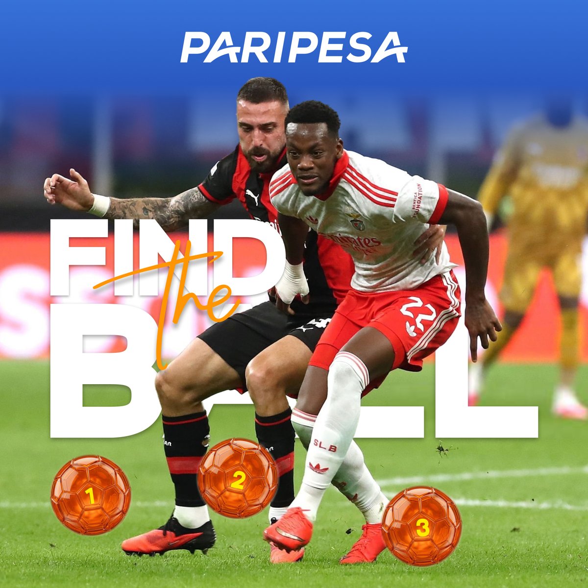 paripesa's tweet photo. ⚽️FIND THE BALL — WIN FREE BETS

Find the hidden ball in the photo and win $10 in Free Bets!

✅ Register on PariPesa
✅ Follow @paripesa, Like & RT post
✅ Comment: PariPesa ID + answer (e.g. ID12345678, 2)

Rules below 👇

Attention to the rules:
❗️Only one prediction per participant
❗️Your PariPesa account must have a verified phone number
❗️The competition is open only to users from Africa

🏆 3 winners will be selected randomly from correct answers