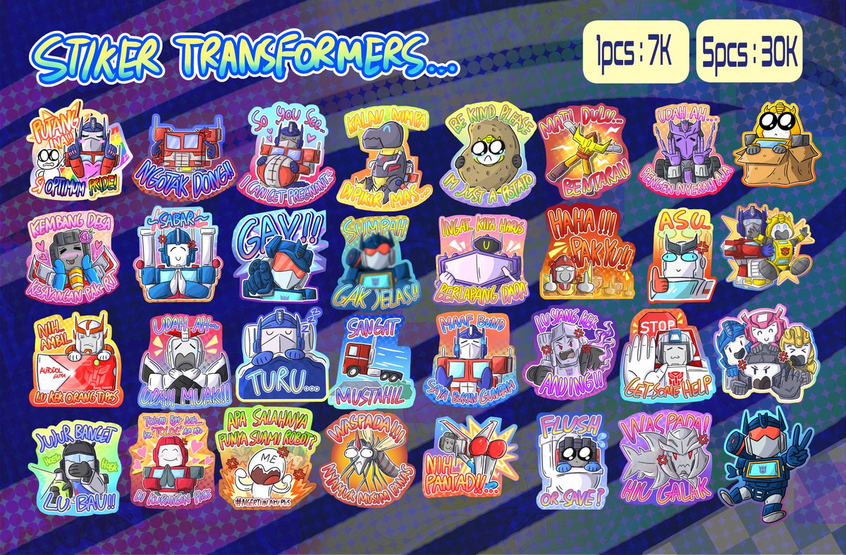MasterRename's tweet photo. Part 3 stickers, keychain transformers - Gundam- cookie run - Fnaf, dll #Comifuro #cf23 #cf23catalog #comifuro23catalog https://t.co/KwTu8NZJsy