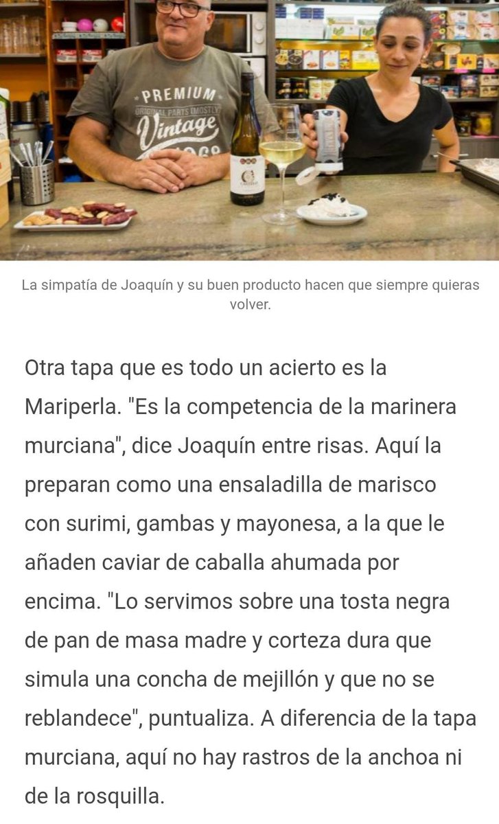 Yo_Pac0's tweet photo. Para despistados:
Es una tapa de la ciudad de Murcia, anunciada como típica ya a ppios de los 80.
Se llama marinera, otros la apellidan para que parezca que es suya.
Personalidades cartageneras reconocen que es en Murcia donde la conocen hace décadas. Bares de CT la imitan. https://t.co/vXzD2yY4sQ