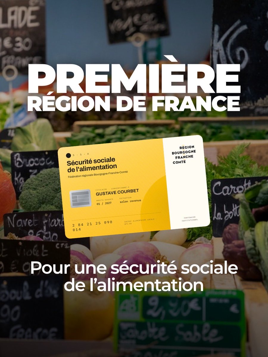 Jeromedurain's tweet photo. La Région Bourgogne-Franche-Comté est la première Région de France à créer une Fédération de la Sécurité sociale de l'alimentation. Ce qu'on lance, et pourquoi ça change tout👇 https://t.co/RAXLk7E7Ce
