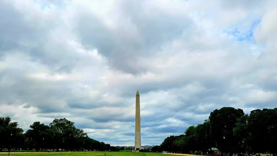 The Washington Monument on a cloudy day last weekend