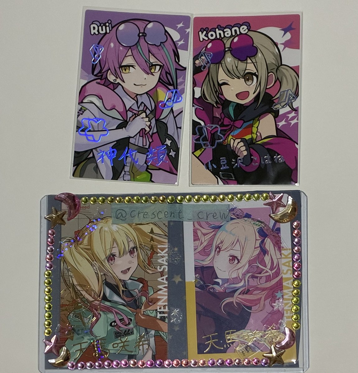 crescent_crew's tweet photo. 【交換】プロセカ エピカ 箔押し スペシャルコネクトライブ コネライ
 
譲：こはね、類
求：咲希、穂波
 
郵送での交換希望
 
検��からもお気軽にお声掛けください！ https://t.co/dCTNrYiQQF