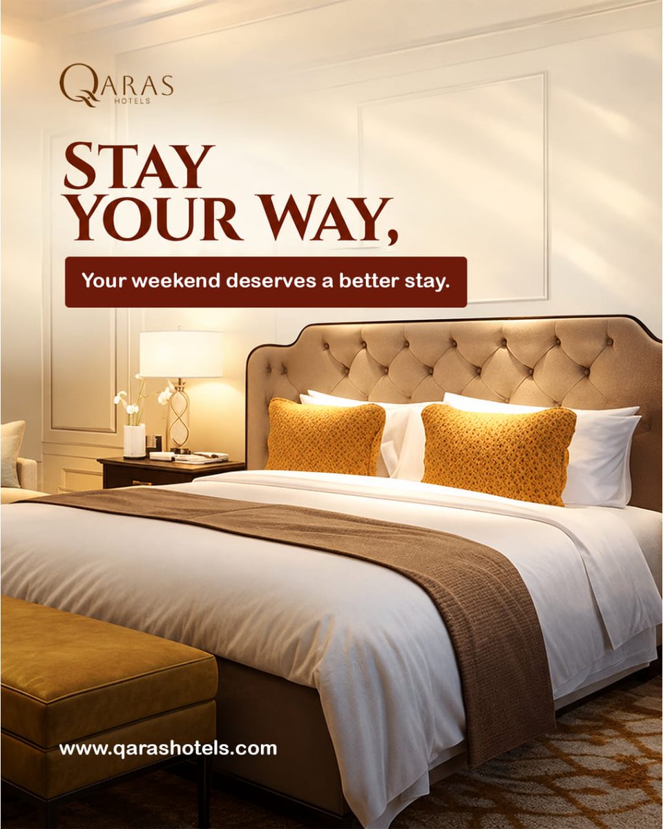qarashotels's tweet photo. Clock out. Check in.

Leave the deadlines behind and unwind in comfort at Qaras Hotels.

Your perfect after-work escape awaits. https://t.co/VWyTl6ivC2