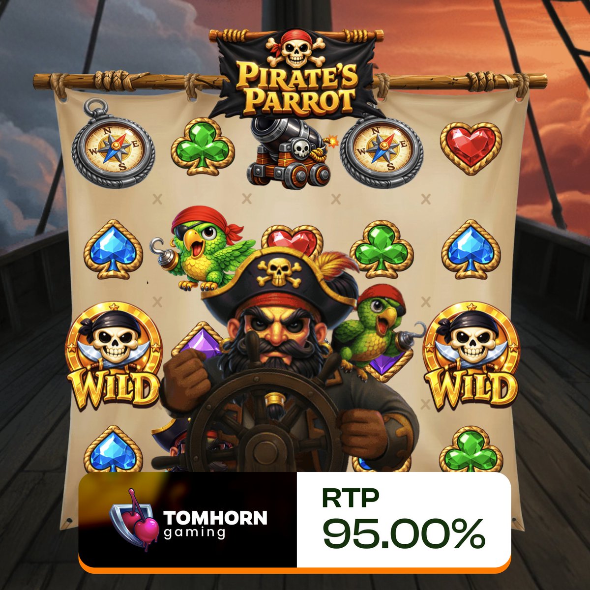 play2upio's tweet photo. Tom Horn Gaming put a random wild multiplier on reels one and five that stacks the second one hits, spin it and see how big the combo gets 🏴‍☠️

• Volatility: Medium
• Max Win: N/A
• Hit Frequency: N/A
• Released: August 2026
• RTP: 95%

👉 Have you tried it yet?
https://t.co/ltiR0CFJfT