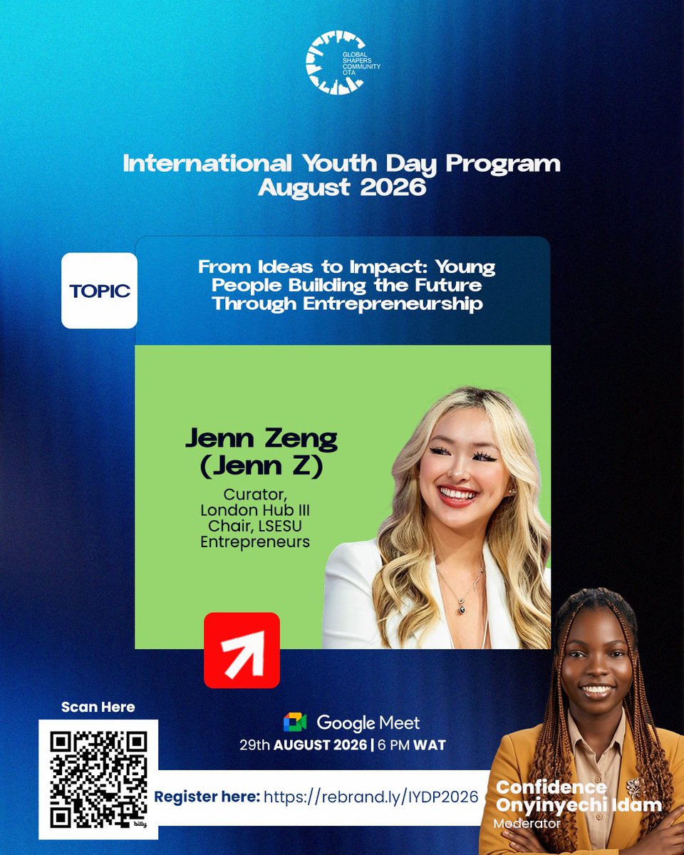 otashapers_'s tweet photo. WE CLOSED THE SERIES WITH Jenn Zeng

We were excited to welcome Jenn Zeng, Chair of the LSE Entrepreneur Society &amp; Curator, London III Hub, for our final session on:

💡 From Idea to Impact: Young People Building the Future Through Entrepreneurship https://t.co/ThjeCKIWDQ