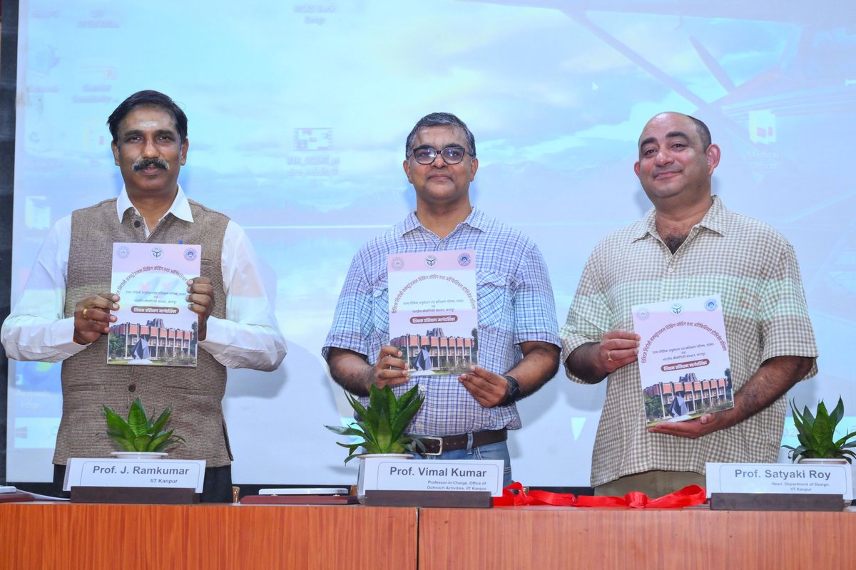 IITKanpur's tweet photo. IIT Kanpur Expands Digital Skills Programme to 900 Secondary School Teachers Across Uttar Pradesh 💻📚

Prof. Ramkumar J., Coordinator, DLCCAI Programme; Prof. Satyaki Roy, Head, @dodiitk and Academic Head, DLCCAI; and Prof. Vimal Kumar, Professor-in-Charge, @OOA_IIT_Kanpur, are leading the expansion of the Digital Literacy & Computational Thinking Concepts for Teachers (DLCCAI) programme to secondary education.

In collaboration with the @UPGovt and @SCERT2021, the programme will train 900 participants from all 75 districts of Uttar Pradesh in digital literacy, computational thinking, Artificial Intelligence (AI) and technology-enabled teaching.

The eight-week blended programme, conducted in six batches of 150 participants each, combines classroom training at IIT Kanpur with online learning, mentoring and hands-on assignments. Participants will be introduced to digital tools, cybersecurity, Scratch, Python, AI, EdTech and Robotics, with a focus on practical applications in teaching and academic work.

The initiative builds on the earlier training of 750 primary school teachers, which helped enable technology-supported learning for more than 10,000 students. The DLCCAI curriculum is also embedded in SCERT’s Class 6–8 textbooks, reaching an estimated 48 lakh students across Uttar Pradesh.

Videos were also showcased, highlighting how participating teachers from last year took their learnings beyond the classroom and used digital skills to create a wider impact in their schools and communities.  

Aligned with the objectives of NEP 2020, the programme aims to equip teachers with the skills and confidence to integrate digital and computational concepts into classroom teaching.

#IITKanpur #DLCCAI #DigitalLiteracy #ComputationalThinking #ArtificialIntelligence #TeacherTraining #Education #EdTech #UttarPradesh #SCERT