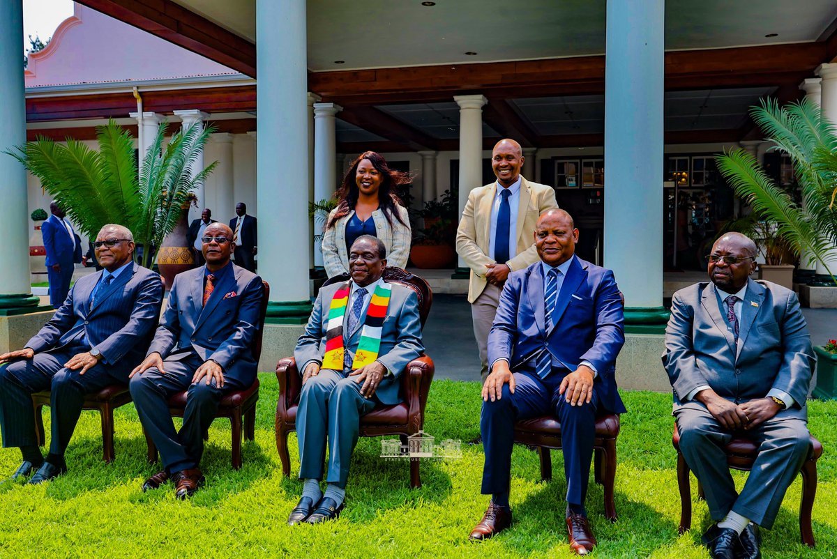 edmnangagwa's tweet photo. Today at State House in Harare, I had the honor of swearing in new Commissioners for our Chapter 12 Independent Commissions.These appointments are a vital step forward in strengthening our constitutional democracy. 

Each of these institutions carries a profound mandate to serve the people of Zimbabwe

~ Zimbabwe Gender Commission (ZGC) – to promote true gender equality and equity.
~Zimbabwe Human Rights Commission (ZHRC) – to protect, promote, and enforce human rights.
~Zimbabwe Land Commission (ZLC) – to ensure accountability, fairness, and transparency in land administration.
~Zimbabwe Media Commission (ZMC) – to safeguard media freedom and uphold professional journalism standards.
~Zimbabwe Electoral Commission (ZEC) – to manage and oversee free, fair, and credible electoral processes.

I congratulate all the newly sworn-in Commissioners. Your expertise and dedication will be instrumental in fostering accountability, justice, and progress across our nation. Let us work together to build the Zimbabwe we want.