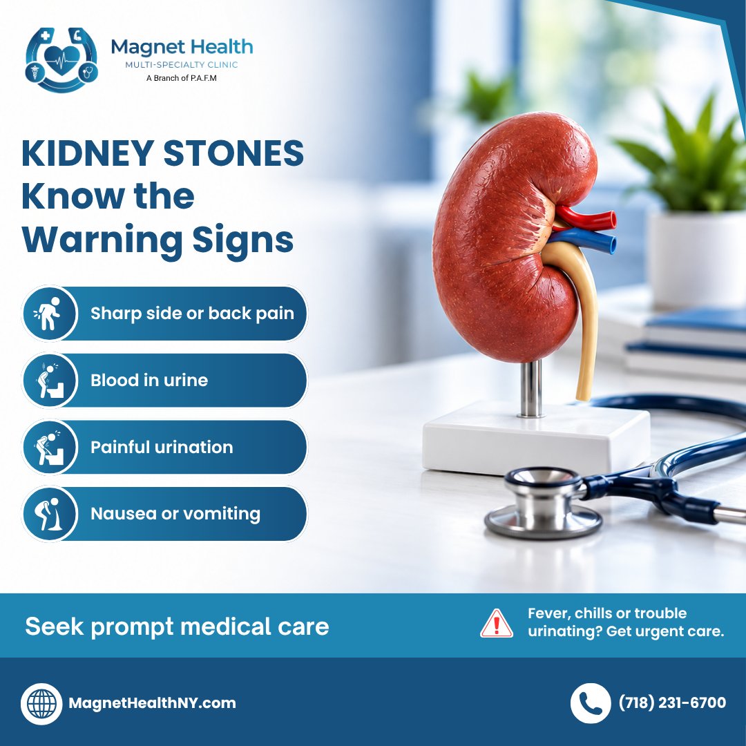 magnethealthny's tweet photo. Kidney stones can cause symptoms such as sharp side or back pain, blood in the urine, painful urination, nausea, or vomiting.
Learn more: https://t.co/0rUpuR1Ms3
#KidneyStones #KidneyHealth #UrinaryHealth #HealthAwareness #MagnetHealthNY #PAFM #FamilyMedicine #HealthyLiving https://t.co/mCfBSdC8vx
