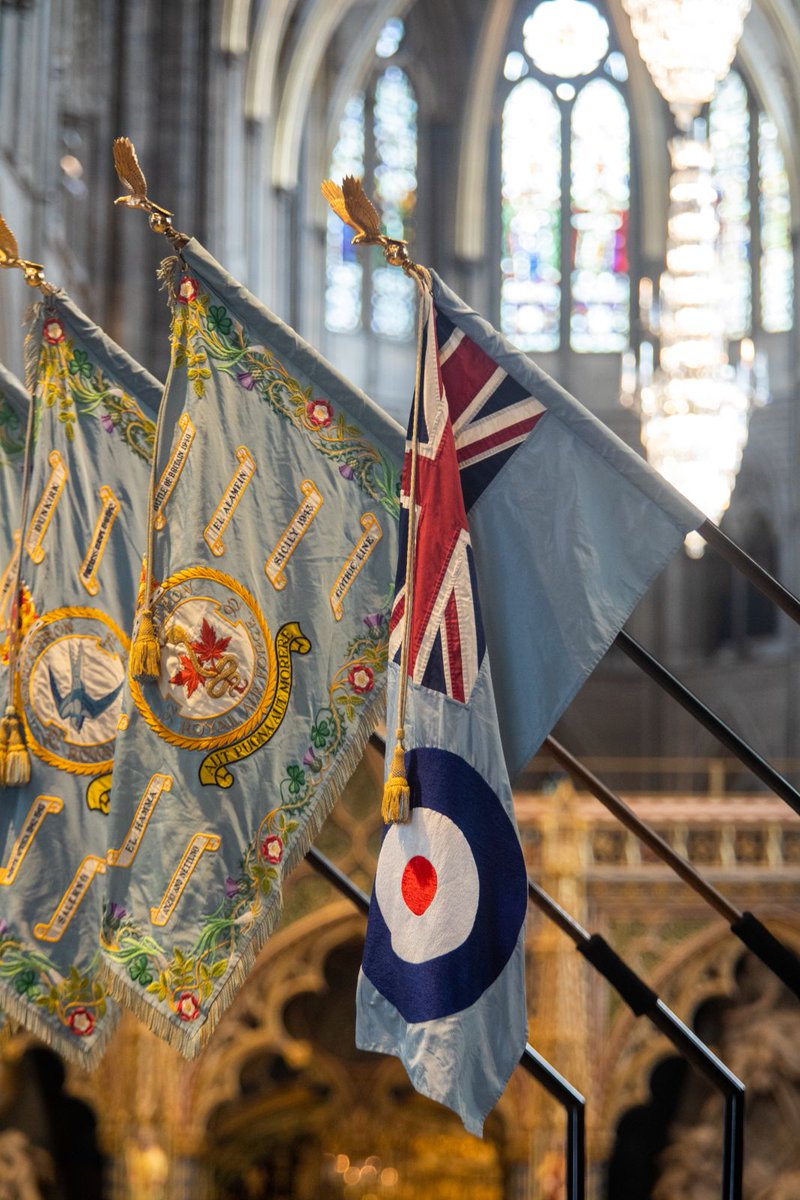 wabbey's tweet photo. Ahead of our annual service of thanksgiving and rededication on Battle of Britain Sunday this weekend, we're looking back at the Abbey’s role in honouring 'The Few' – the pilots and aircrew who fought against extraordinary odds to defend the country from invasion during the Second World War.

The Battle of Britain – a 112-day fight for control of Britain’s skies – was the first decisive battle in history fought entirely in the air, and one which proved to be a dramatic turning point in the Second World War.

The German objective in the summer of 1940 was to eliminate the Royal Air Force, both in the air and on the ground, in order to obtain air superiority in preparation for a potential invasion. Operating principally from airfields in France and Belgium, the Luftwaffe began their first heavy onslaught early in July 1940, directed against British shipping and the Channel ports. The intent behind this first phase of the battle was not only to sink shipping but also to draw the Royal Air Force into combat and wear down its strength. The second phase, from 8th to 18th August, consisted of intensive day operations against coastal radar stations and fighter airfields. The third phase began after a five-day lull due to poor weather, with attacks on fighter airfields in the London area and increased night attacks on Britain’s cities.

The first daylight assault on London was made on 7th September and marked the beginning of the fourth phase, lasting most of that month, during which the capital became the Luftwaffe’s primary target. These attacks, although serious in themselves, brought vital relief to the fighter airfields, which until that time had been under considerable pressure. The Battle reached a climax on 15th September, when the Luftwaffe flew more than 1,000 sorties over England during daylight hours. On that occasion, the Luftwaffe lost 56 aircraft. Throughout October, the fifth and final phase of the Battle saw the decline of enemy daylight attacks on London and an increase in the night bombing of Britain’s major ports and industrial centres.

At the beginning of the struggle the Luftwaffe had approximately 2,700 aircraft to launch against England. Britain had fewer than 60 fighter squadrons – around 700 aircraft – and the groundcrew had to work sometimes 16 hours a day to keep aircraft in the air. Fighter Command lost over 1,000 aircraft during the Battle and the Luftwaffe nearly 1,900. Through the efforts of fewer than 3,000 aircrew from Britain, the Commonwealth, and Allied nations, many firmly under Nazi control, along with some from neutral countries, together with the men and women who supported them from the ground, Hitler’s Third Reich suffered its first significant strategic defeat.

In all 544 aircrew from Fighter Command were killed during the Battle, and a further 791 died before the end of the War. The cost was grievous but the stakes immeasurably high. The campaign was, in Sir Winston Churchill’s words: ‘One of the decisive battles of the war.’ In a speech that has gone down in history Churchill went on to say: ‘The gratitude of every home in our Island, in our Empire, and indeed throughout the world… goes out to the British airmen who, undaunted by odds, unwearied in their constant challenge and mortal danger, are turning the tide of world war by their prowess and by their devotion. Never in the field of human conflict was so much owed by so many to so few.’

The Battle drew to a close with the onset of winter and the Luftwaffe used the longer nights to mount its night-time Blitz which lasted until May of the following year, when Hitler turned eastwards to attack the Soviet Union. With the home base now reasonably secure, the Royal Air Force could turn to wider tasks: including the long fight for Malta, North Africa, and control of the Mediterranean; the mounting bomber offensive against Germany; the struggle for air supremacy over North-West Europe without which the Normandy Invasion would have been impossible; and support of the invasion and liberation campaign itself. Without these essential contributions, victory in Europe would not have been possible.

Westminster Abbey has played a central role in remembering the sacrifice of those who fought in the battle, holding a service of thanksgiving and rededication on Battle of Britain Sunday every year since 1944.

Often held in the presence of a senior member of the Royal Family, the service is attended by representatives of the government and the RAF alongside veterans and their families, and is an annual opportunity to remember the heroism of the young pilots and aircrew of the RAF, many of them in their teens, who defended Britain’s skies. The service includes an Act of Rededication ‘to building a world where there is justice and peace for all, and where women, men and children live a life of full human dignity.’

The 2015 service was particularly poignant marking as it did the 75th anniversary of the Battle. At the start of the service, HM The King (the then Prince of Wales) laid a wreath at the memorial to Sir Winston Churchill in the nave, marking 50 years since the stone to the wartime Prime Minister was unveiled by his mother, HM Queen Elizabeth II, at the Battle of Britain service in 1965.

Afterwards, aircraft from the Battle of Britain Memorial Flight – including four Spitfires and two Hurricanes – took part in a flypast over the Abbey, watched by hundreds of veterans, serving military personnel and their families.

In 1947, a chapel at the east end of the Abbey was dedicated to the men of the Royal Air Force who lost their lives in the Battle. The idea of a permanent memorial had been suggested to the Dean of Westminster, the Right Reverend Paul de Labilliere, by Mr N. Viner-Brady in 1943, and he chose this small chapel as one suitable for the purpose. Lord Trenchard (Marshal of the RAF) and Lord Dowding (Air Officer Commanding-in-Chief of RAF Fighter Command in 1940) headed a committee to raise funds for the furnishing of the chapel.

The chapel was dedicated at a service on 10th July 1947 attended by King George VI and Queen Elizabeth, accompanied by Queen Mary and Princesses Elizabeth and Margaret. Standing at the entrance to the chapel, the King asked Alan Campbell Don, Paul de Labilliere’s successor as Dean: 'With proud thanksgiving we ordain that this chapel be set apart for all time as a memorial of the men of the flying forces who gave their lives in the Battle of Britain, and we charge you, Mr Dean, to dedicate it and the gifts wherewith it is adorned to the worship of Almighty God'.

The chapel’s magnificent stained glass window, designed by Hugh Easton, contains the badges of all the fighter squadrons that took part in the Battle. In the central section are the Royal Arms, the badge of the Fleet Air Arm and the badge and motto of the RAF, ‘Per Ardua ad Astra’ (Through struggle to the Stars), together with the furled flags of New Zealand, Canada, Australia, South Africa, Czechoslovakia, Poland, Belgium, and the United States of America, acknowledging the vital contribution of these nations to the victory.

In two of the bottom panels are words from Shakespeare's Henry V: ‘We few, we happy few, we band of brothers’. Painted on the stonework below the glass are the names of six RAF war leaders. The ashes of both Trenchard and Dowding are buried in the chapel.

A Roll of Honour, kept in the chapel, contains the names of 1,497 pilots and aircrew killed or mortally wounded during the Battle, of which 449 were in Fighter Command (whom the window specially commemorates), 732 in Bomber Command, 268 in Coastal Command, 14 in other RAF commands and 34 in the Fleet Air Arm.

The names include those of 47 Canadians, 47 New Zealanders, 35 Poles, 24 Australians, 20 Czechoslovaks, 17 South Africans, 6 Belgians and one American, as well as those from the United Kingdom and Colonies.

Every year at the Battle of Britain Sunday service, the roll of honour is borne through the Abbey by a serving RAF pilot, accompanied by sons and grandsons of veterans, and placed on the High Altar – a fitting tribute to all those who took part in the Battle and without whose extraordinary efforts it is difficult to see how the Second World War could have been won.