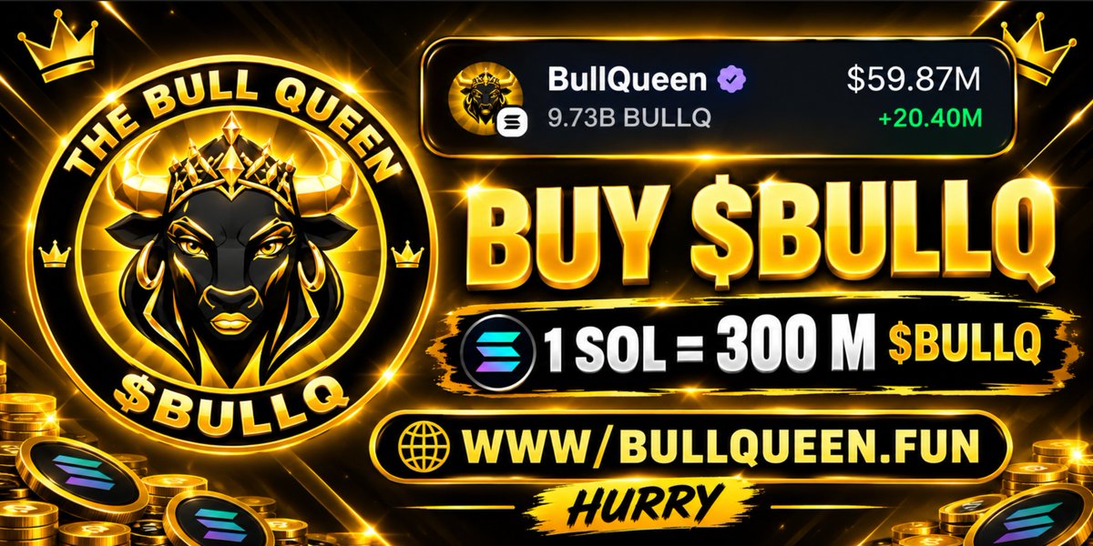 BullQueenX's tweet photo. LIMITED $BULLQUEEN PRESALES IS LIVE
Airdropping 500,000 $BULLQ for the first 500 wallets

Buy $BULLQ, Send 0.2 - 10 $SOL:
9sFEEGZopB3t81B17LhyjFfYVuU2Q35yZmPFikw48Nq8

Max: 5 SOL | Min: 0.2 SOL
0.2 SOL = 60 M $BULLQ
1 SOL = 300 M $BULLQ 

Retweet & Drop SOL Address 👇
Visit https://t.co/gUElZT6rZi for exchange info
#Airdrops #BULLQUEEN