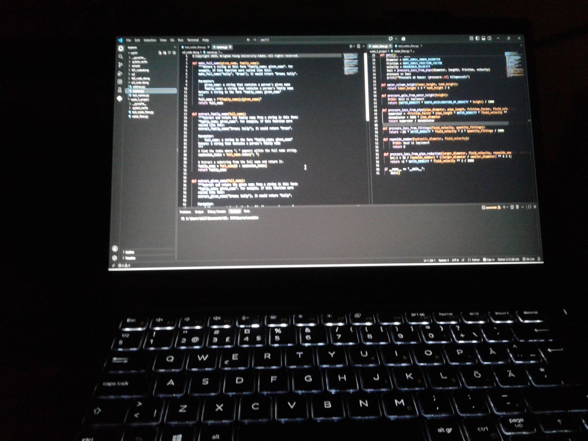 garba_js's tweet photo. Another productive week in the books! 💻
Building a Python water flow simulation program. Worked through hydraulic formulas (pressure loss, Reynolds numbers) and backed them up with pytest unit tests using pytest.approx for precision.

#CodeNewbie #dayscode #Python #BuildInPublic https://t.co/m82XqsKYwZ