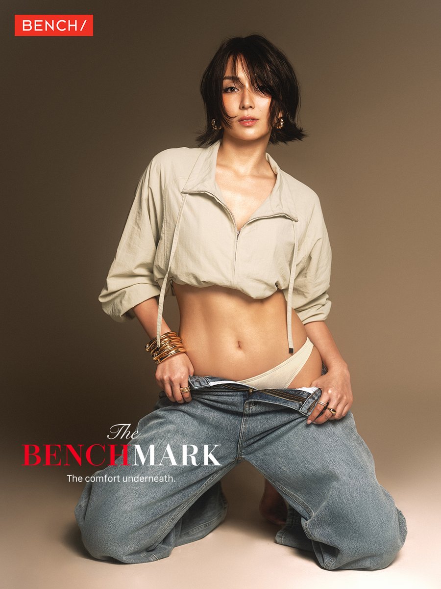 benchtm's tweet photo. THE COMFORT UNDERNEATH

What’s underneath sets the tone for everything else.

Kathryn Bernardo wears #TheBENCHmark: The comfort underneath.

Get her look:
Bootleg Jeans (YPD0911) P1,199
Jacket (YWC0001BE2) P1,499
Mid-rise Bikini (GUS0062) P169.75

Buy Official, Buy Original! Get these products plus more from our official online stores:
🔗https://t.co/dCakf3y0ut
🔗https://t.co/mCjQW8YyLl
🔗https://t.co/UVQJ0Gsijm
🔗https://t.co/IOwcnZkcrg
🔗https://t.co/wsNPbfTYRw
Buy only from official BENCH stores and online platforms to ensure authentic and high-quality products.