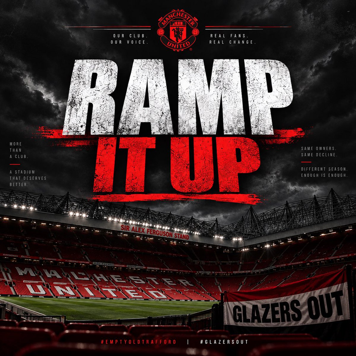 WazMUFC's tweet photo. The international break is exactly what the owners will want - time for the noise to die down.

Don’t let it. Ramp it up. 🔴

#EmptyOldTrafford #GlazersOut #MUFC https://t.co/UE8nhnn9Vr