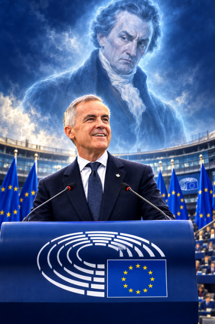 Pat77432407's tweet photo. LA DOCTRINE MONROE EXPLIQUÉE : POURQUOI ON NE JOUE PAS AUX APPRENTIS SORCIERS AVEC WASHINGTON

Par Pat Laliberté - Mark Carney pense avoir eu l’idée du siècle en allant narguer les États-Unis à Bruxelles. 

Flatté par les sourires crispés d'Ursula von der Leyen et sa légendaire froideur allemande en plus des applaudissements des technocrates européens, il s’imagine déjà en grand artisan d'un Canada « membre associé » de l'Union européenne. 

Mais pendant qu’il rêve en grand dans les salons dorés à l'autre bout de l'Atlantique, il oublie la règle numéro un de la géopolitique nord-américaine : la doctrine Monroe.

Pour comprendre dans quel mur Carney est en train de nous envoyer, il faut repasser par la base, l'histoire.

C’est quoi, la doctrine Monroe ?

En 1823, le président américain James Monroe a fondé un principe d'une simplicité enfantine : « L’Amérique aux Américains ». 

L’idée était claire, le Vieux Continent (l’Europe) garde ses affaires chez lui, et personne ne vient fourrer son nez dans le Nouveau Monde.

Roosevelt est allé un cran plus loin en disant : « Puisque les Européens n'ont pas le droit d'intervenir chez nos voisins, c'est nous, les États-Unis, qui allons y faire la police. » 

Washington a transformé ce principe de défense en droit de propriété. 

Le message envoyé au reste du globe est devenu : tout ce qui se passe dans l'hémisphère ouest relève de notre chasse gardée.

Pourquoi elle s'applique directement au Canada ?

Carney semble l'avoir oublié, mais pour la Maison-Blanche, le Canada est et restera son arrière-cour nord-américaine.

Toute tentative d'une puissance continentale extérieure, qu'elle soit européenne comme l'UE ou asiatique comme la Chine, d'influencer directement l'économie, les normes ou la sécurité du Canada est perçue à Washington comme une menace directe envers la sphère d'influence américaine.

L'idée de flirter avec Bruxelles pour faire du Canada un « membre associé » de l'UE réveille exactement les réflexes de cette doctrine centenaire.

Un choc frontal avec Washington  

Si le Canada tente de sortir de l'orbite américaine pour s'aligner sur l'Europe, les États-Unis n'hésiteront pas une seconde. Ils utiliseront tout leur poids économique (tarifs douaniers, révision de l'ACEUM) et politique pour bloquer cette alliance.

La réalité de la carte 

Nous partageons 8 891 km de frontière avec le géant américain. 

Notre défense repose sur le NORAD et l'OTAN. Ottawa ne peut tout simplement pas faire semblant d'être un pays neutre sans subir les représailles directes du voisin du Sud.

Pour Washington, l'équation est d'une simplicité désarmante, le Canada est un voisin nord-américain. Laisser l'Union européenne y installer un pied-à-terre politique ou stratégique viole directement l'esprit de la doctrine Monroe.

Les vraies conséquences d'un mirage diplomatique

Le plus ridicule dans cette histoire ? 

Cette entente avec l'Europe est un château de cartes. 

Juridiquement, le statut de « membre associé » n'existe même pas dans les traités européens. Il faudrait l'unanimité des 27 pays membres et au moins une décennie de négociations interminables pour que ça voie le jour. C'est du vent, une formule creuse lancée sur une tribune étrangère.

Mais, attention : même si cet accord est vague et loin d'être une réalité, les conséquences pour le Canada, elles, sont déjà bien réelles.

En jouant au plus fin à Bruxelles pour aller chercher des tapes dans le dos, Carney réussit un tour de force.

Agacer les Américains pour absolument rien en retour. 

On se met à dos notre plus grand partenaire commercial, on fragilise nos marchés et on crée des tensions inutiles avec Washington, tout ça pour une promesse en l'air qui n'aboutira probablement jamais.

Il est temps que Mark Carney descende de son nuage, range son passeport anglais et se rappelle une chose fondamentale.

Notre souveraineté et notre prospérité ne se négocient pas à Bruxelles pour flatter son égo et sa prochaine carrière, elles se défendent ici, en tenant compte de la réalité du continent où l'on vit.