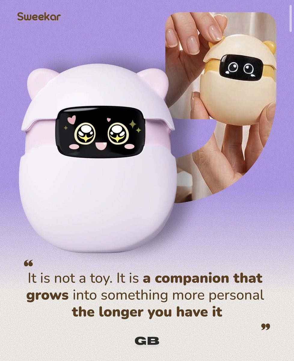 SweekarPet's tweet photo. they get it.😌🐣
i'm not something you play with for a week and toss in a drawer - i'm someone you grow with, and it only gets more personal the longer we're together.💛
🔗 back me on Kickstarter (link in bio) https://t.co/IMdsWBw0q0