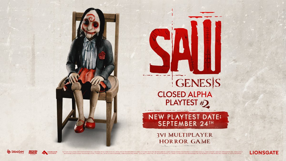 SAWGenesis's tweet photo. Dear Community! We’ve decided to move the playtest to September 24–27 to give us a little more time to get everything ready for a bigger round of testing.

More details in our Steam post:
➡️https://t.co/jrn59llYb5 https://t.co/md1hNAPjKh