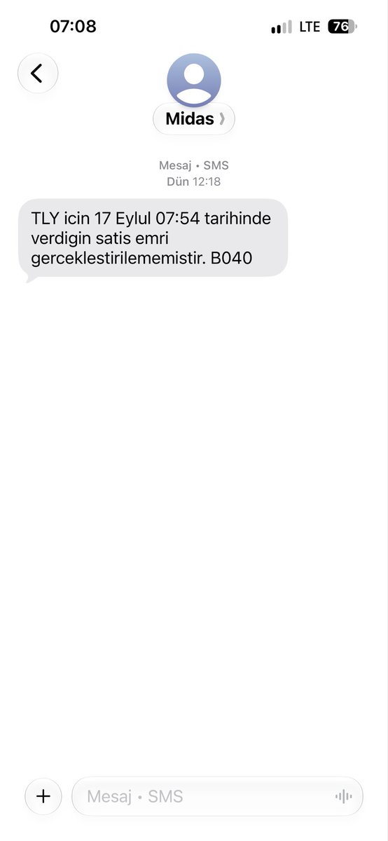 devrimzgr653707's tweet photo. @midasdestek Tly için 17.09.2026 tarihinde saat 07:54 de ilettiğim talebim reddedildi. Mağduriyet nasıl giderilecek ? @spkgovtr @takasbank @midasdestek https://t.co/Tz7eH3Zinh