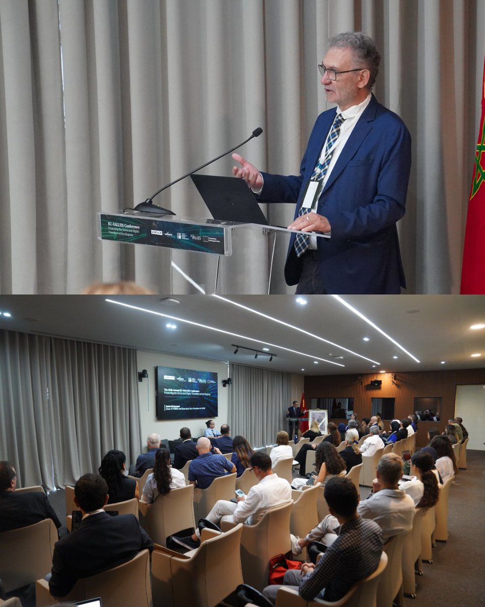 EUValuesNetwork's tweet photo. 🌍 The EU-VALUES Conference is underway! Day 1 focused on the Green &amp; Digital Transition, hosted by @UM6P_officiel's Faculty of Governance, Economics &amp; Social Sciences.

Highlight: our roundtable on Interdisciplinarity in Comparative Regionalism 🌱

Day 2 is live, stay tuned!👇 https://t.co/Jt2jj3ZkVN