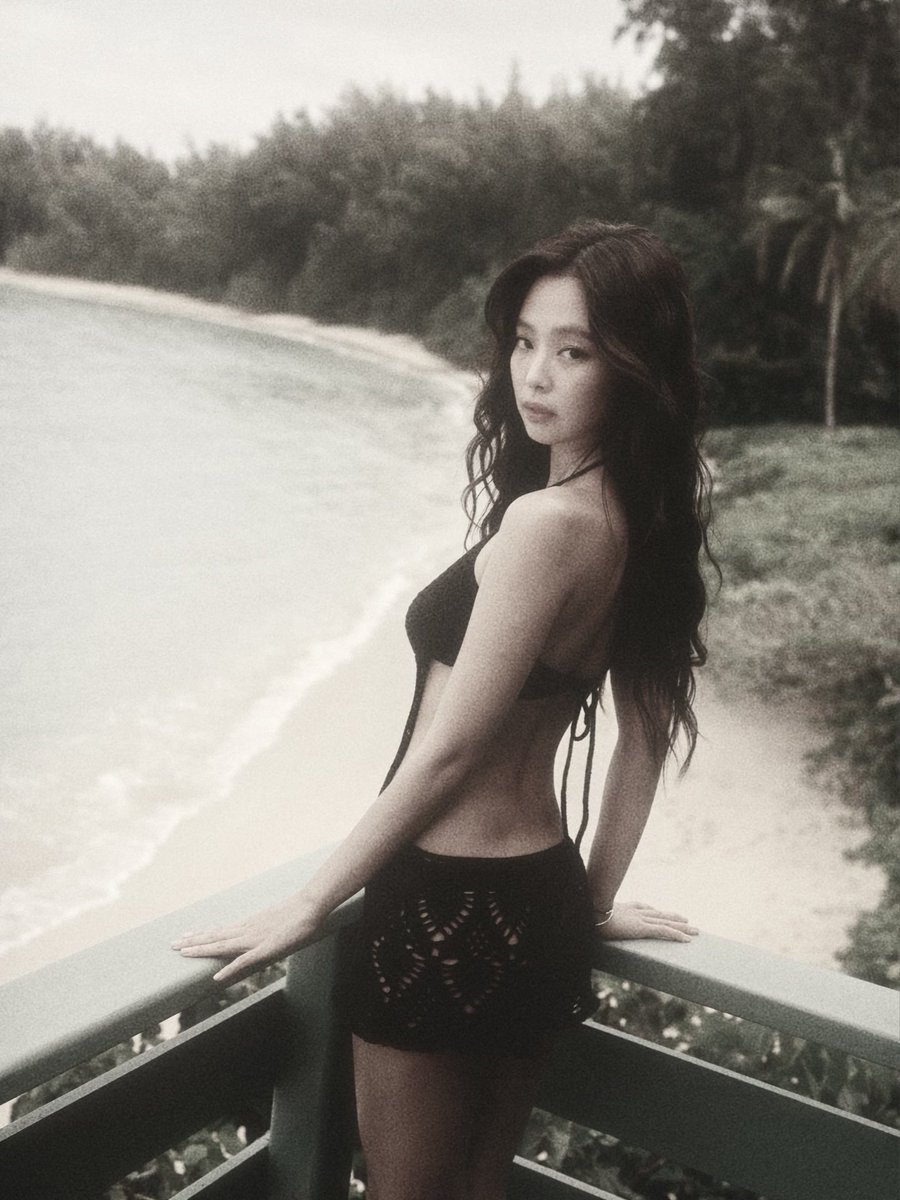 Jennien's tweet photo. Salt in the air, a midnight-black dress, and a view that almost competes with me. Letting the evening breeze remind everyone that elegance is about what you wear, the presence, and me. https://t.co/RkpB8nefzy