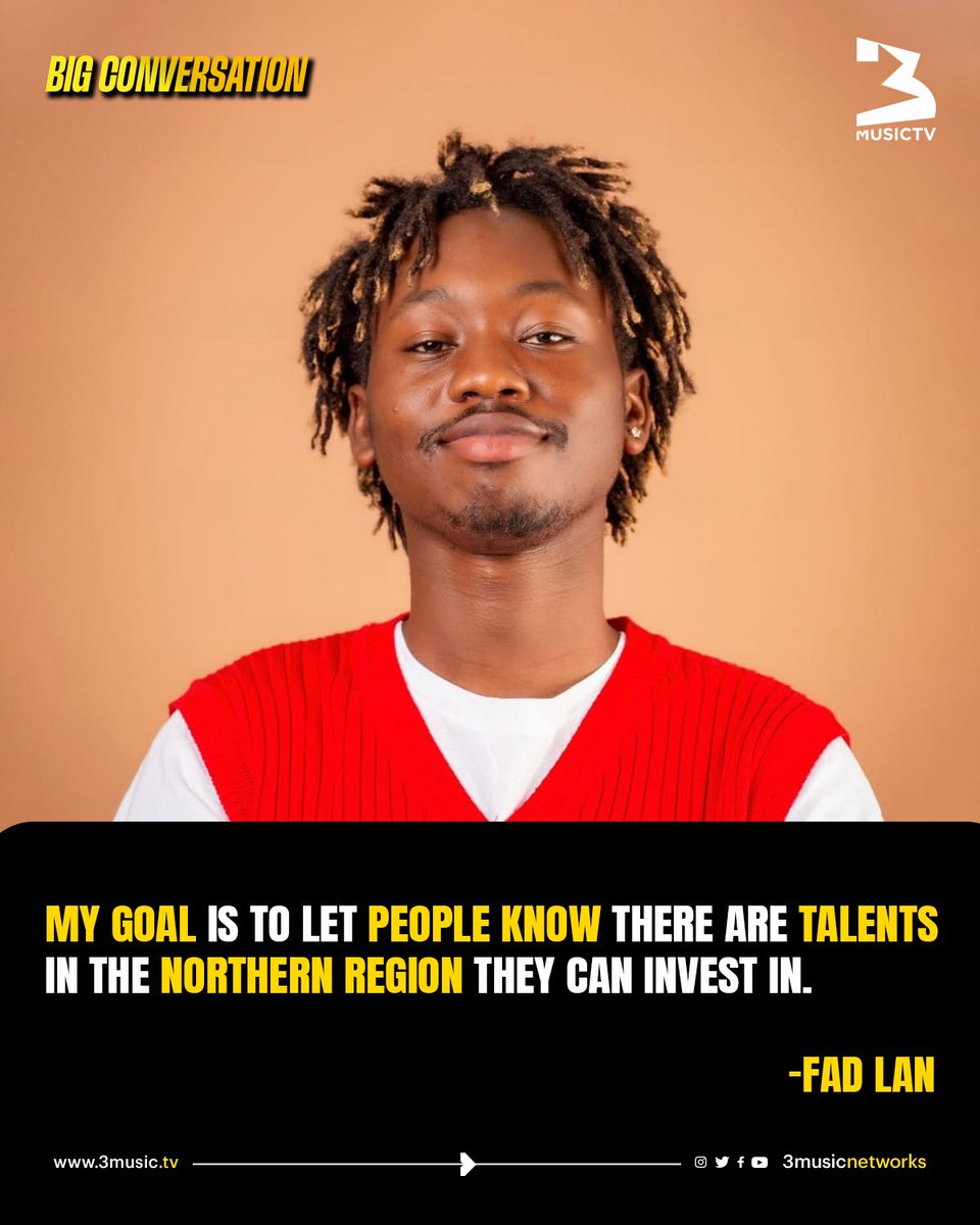 3musicnetworks's tweet photo. 🚨🚀: @FADLANYOUNGBULL wants the world to know Northern Ghana is full of talents worth investing in. 

#3MusicTv https://t.co/HVS8O2fUJm