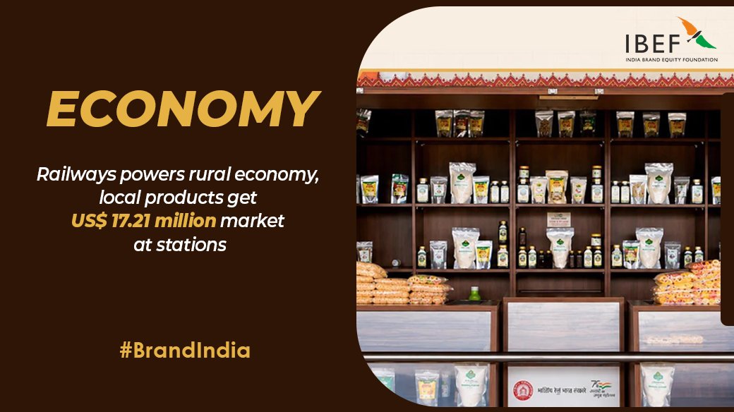 Brands_India's tweet photo. The outlets offer a diverse range of products, including handicrafts, handloom and textile products, toys, leather goods, jewellery, traditional products and local food items. #BrandIndia

@minmsme @RailMinIndia @HEPC_India @TexMinIndia @TexMinIndia @PIB_India @DPIITGoI https://t.co/RLsotMkJ35