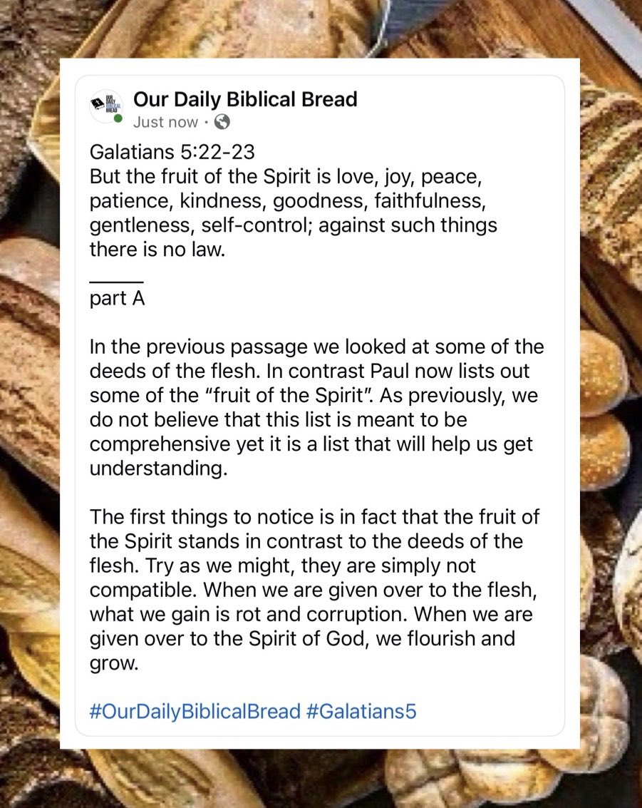 BiblicalBread's tweet photo. #OurDailyBiblicalBread #Galatians5 https://t.co/lARGxC93dL