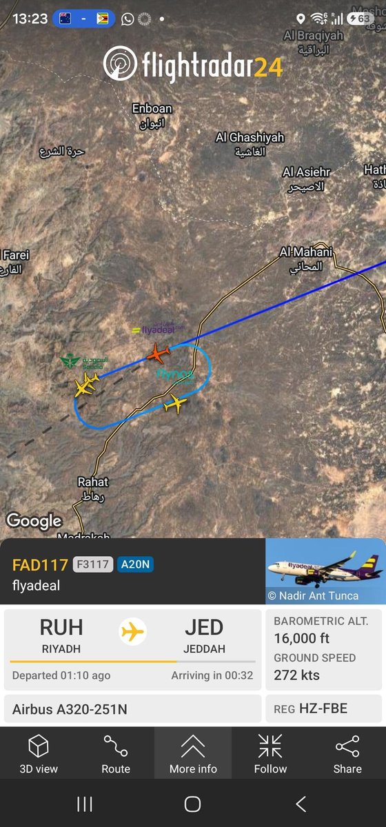 SyedLHBukhari's tweet photo. Wonder whats going on at Jeddah, aircraft holding, is it more missiles by the houthis maybe? https://t.co/MITi7V1Pcx