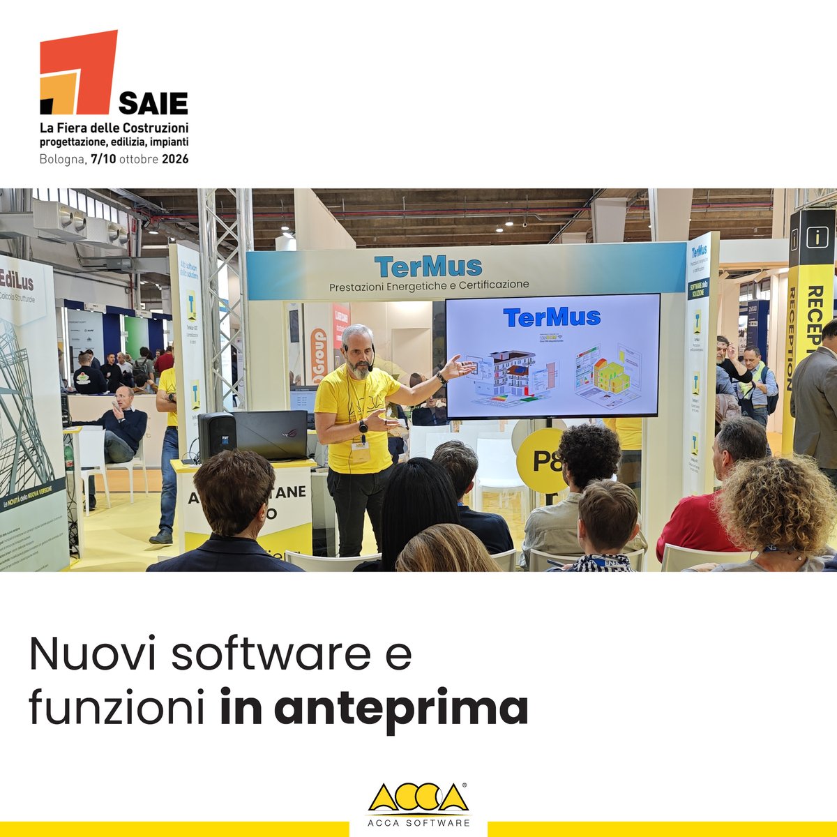 ACCAsoftware's tweet photo. 🔮 Scopri il futuro dell'#edilizia digitale!
Al @SAIEfiera presentiamo le straordinarie novità dei nostri software con l'Intelligenza Artificiale ✨

📍 Ti aspettiamo al Pad 25, Stand A72/B72

Info e biglietto omaggio 👇
https://t.co/EVgAY4WqEV

#SAIE #SAIE2026 #SAIEBologna https://t.co/BQnBz59nHs
