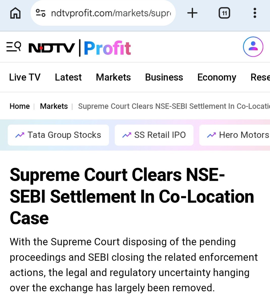 Vivek_here_94's tweet photo. NSE’s IPO journey has involved several regulatory milestones. The latest Supreme Court development on the co-location settlement is another significant step toward putting a long-running legacy matter behind the exchange. https://t.co/NKlLiU82ni