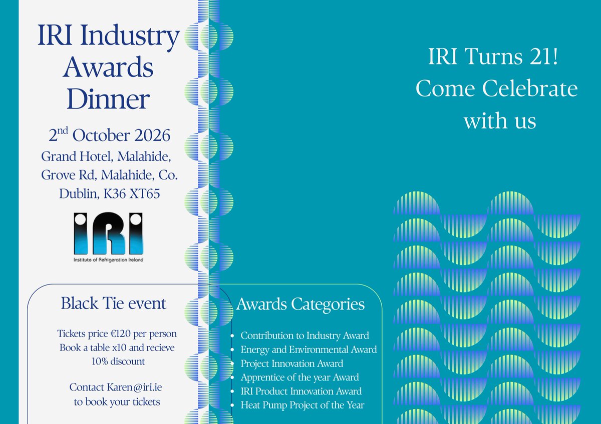 InstituteofRef's tweet photo. 🏆 Still Time to Enter!
The deadline for the IRI Industry Awards 2026 is today – 18 September!
If you have an outstanding project, product, innovation or contribution to our industry, there’s still time to get your application in.

Special thanks to our sponsors: https://t.co/sdyApzOcdR