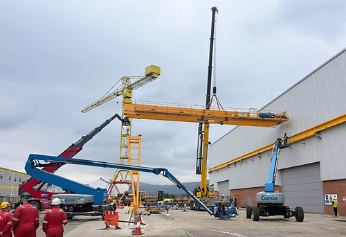 AfloatMagazine's tweet photo. New Cranes Installed at Harland & Wolff Join Reactivated 'Samson & Goliath' https://t.co/t9NZeyHDOd #Shipbuilding #HarlandAndWolff #Navantia #Cranes #FleetSolidSupport https://t.co/4oNCMpbS9b