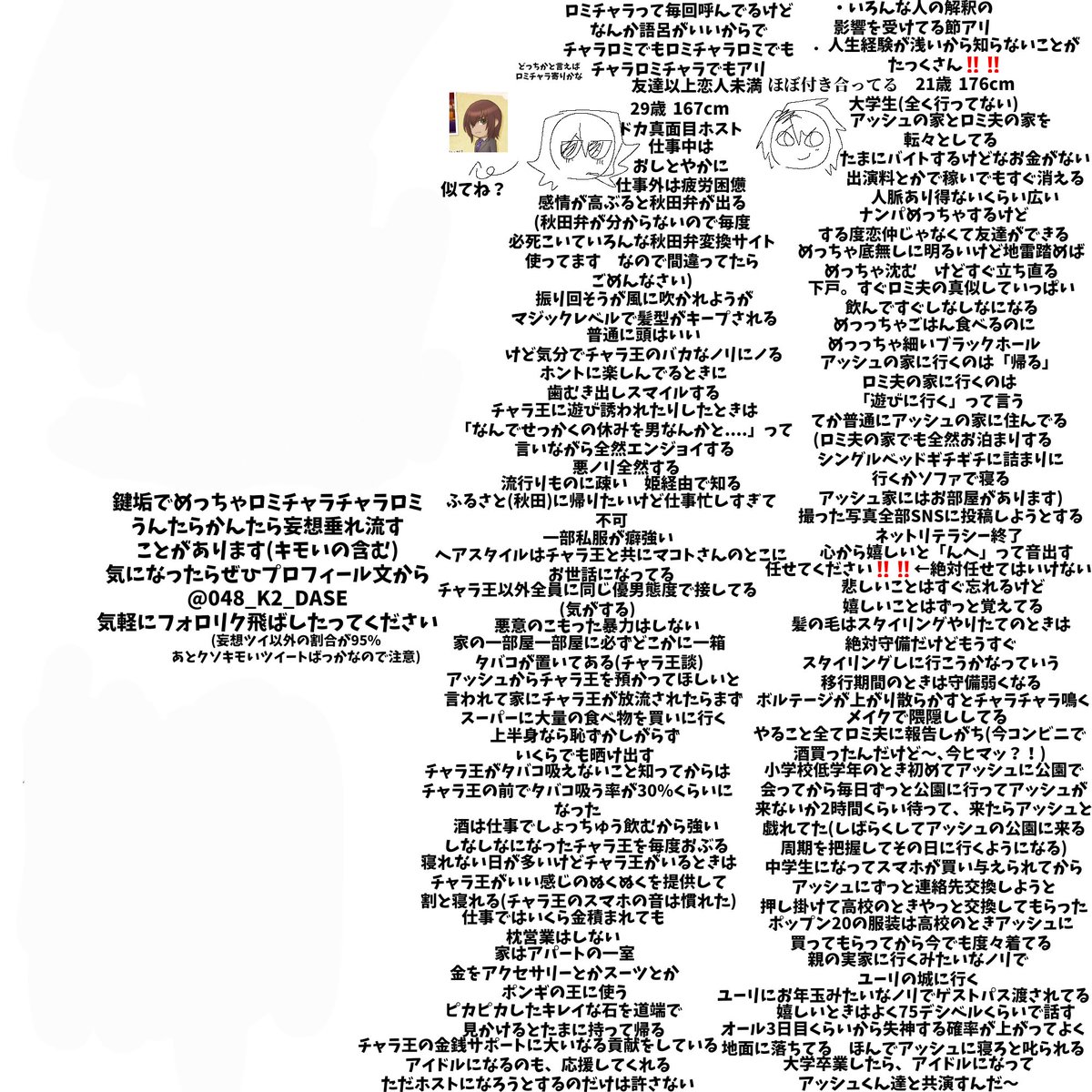 SushiTen_ALT's tweet photo. (怪文書注意)
使ってるフォントと1Pロミ夫&amp;チャラ王自解釈の思い出せる範囲をまとめてみました　文字数が多い　かなりキモいかも https://t.co/eRbGuLzcO9