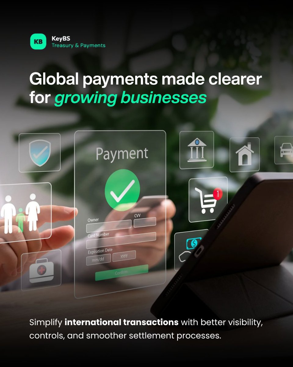 Keybspay's tweet photo. 🌍 Global payments shouldn’t feel complicated.

Growing businesses need more than just a way to send money. They need better visibility, stronger controls, and smoother settlement processes.

Build globally. Pay smarter.
Verify. Then Pay.

#GlobalPayments #CrossBorderPayments https://t.co/t0Y37iUew9