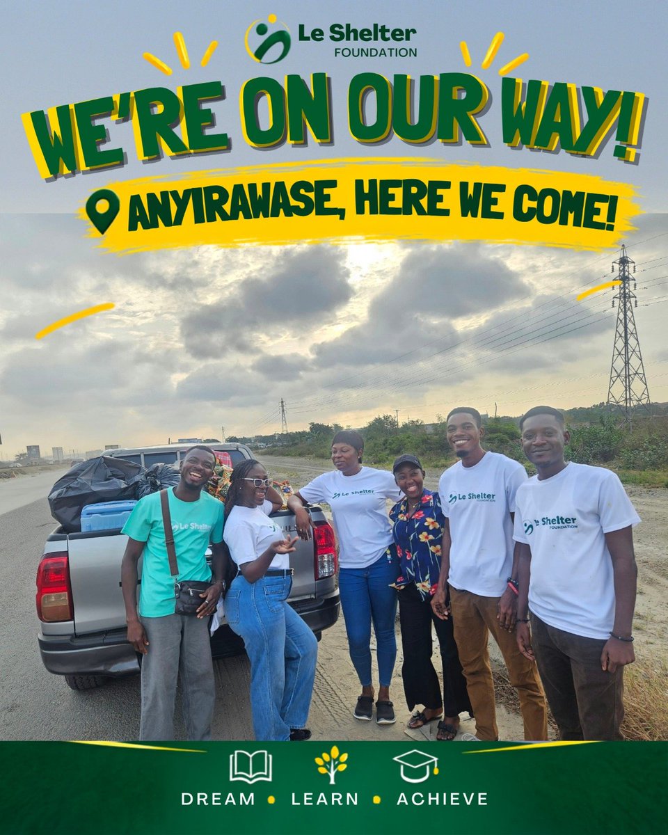 le_shelter's tweet photo. On our way to make a difference! 💚
The Le Shelter Foundation team is heading to Anyirawase, ready to serve, support and share in the day’s activities. 
Let’s keep dreaming, learning and achieving together!

#LeShelterFoundation #OnOurWay #CommunityImpact #DreamLearnAchieve https://t.co/rkaO1gn36E