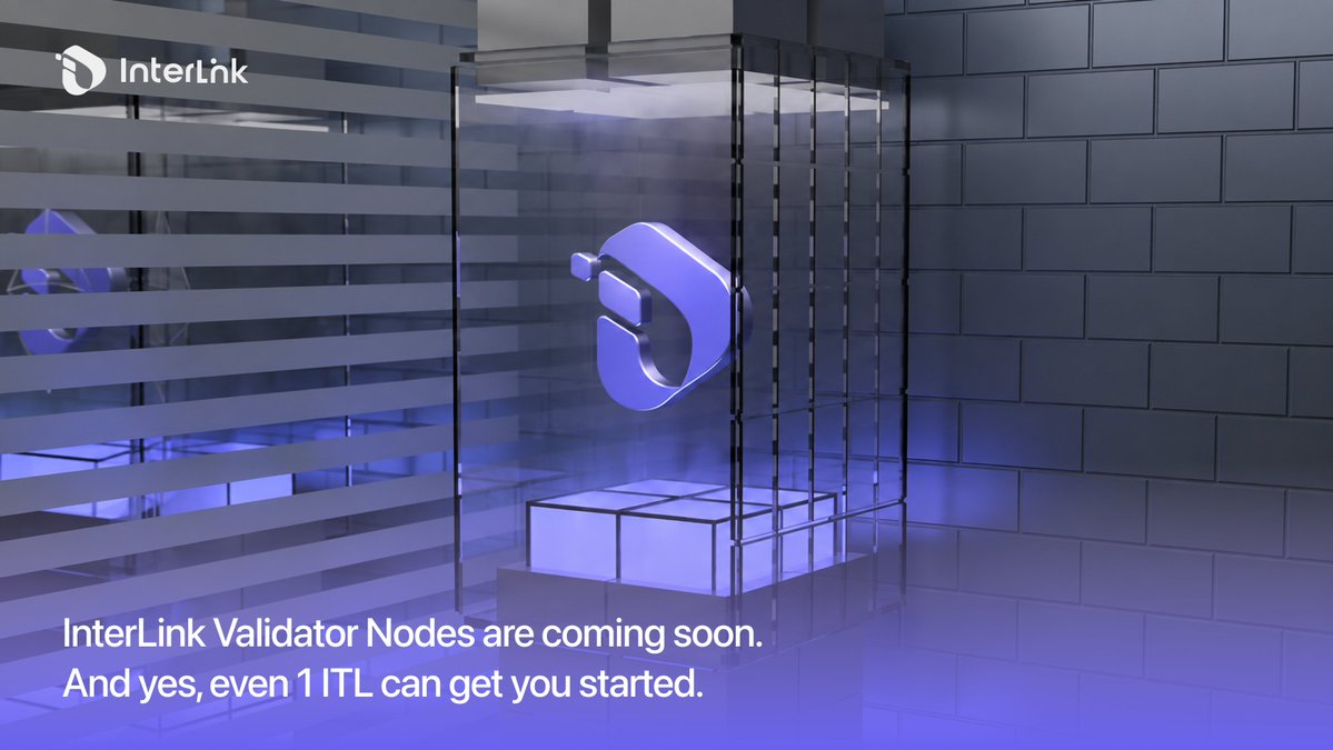 kv_interlink's tweet photo. InterLink Validator Nodes are coming soon, and yes, just 1 ITL is enough to get started. 🔥

1 ITL is the minimum amount required to participate and delegate to a node during the launch of the InterLink Blockchain.
That is why Linkers participating in the 10M ITL Program received exactly 1 ITL, not 0.1 ITL or 10 ITL.

InterLink’s mission is to make digital asset ownership accessible to everyone, regardless of background, age, gender, nationality, or social status. Through this program, millions of Linkers received 1 ITL, including many people experiencing digital assets for the first time.

Once the Open Mainnet launches, mobile mining through the InterLink app will officially end. Network rewards will then be earned by participating in the blockchain through validator nodes and delegation, with a minimum requirement of just 1 ITL.
By holding and delegating ITL, stakeholders can help secure the network and access future benefits offered by the InterLink ecosystem.
Every decision made by the InterLink Labs Core Team has a purpose. Our goal is to make digital asset ownership accessible to everyone while preserving the scarcity, utility, and long-term value of ITL.
So don’t forget to keep your 1 ITL. Who knows, maybe one day people will value it like 1 BTC? Just kidding! 😄 We mean its value from a decentralization and network participation perspective, not purely its financial value.

To our first 10 million Linkers, this 1 ITL is our gift to you. Hold it, use it, and become part of the InterLink Blockchain.
1 ITL. 1 Linker. One step toward a more inclusive decentralized network.