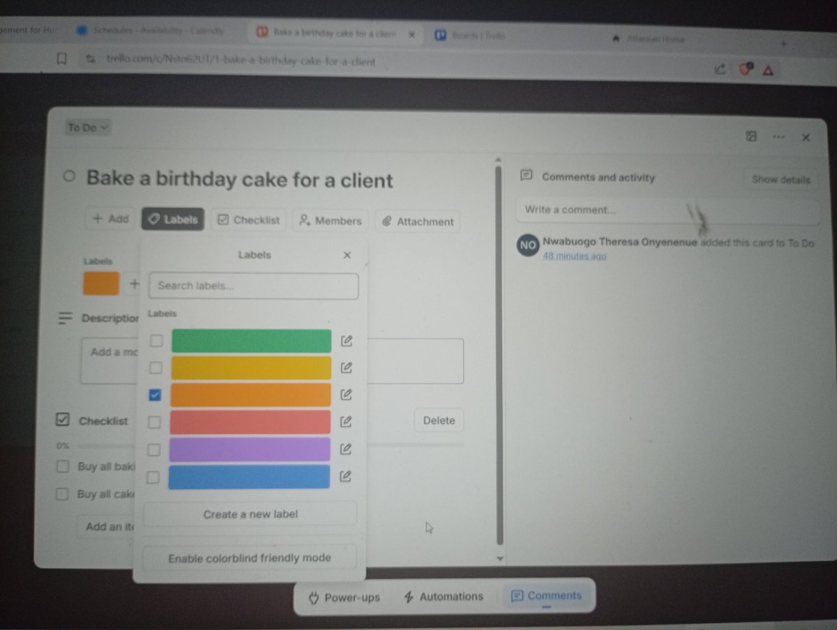 dafi_tessa's tweet photo. I created a simple workflow for a client to help organise her tasks into To-do, In Progress, Review and Completed cards, making each project easy to track priorities and deadlines. Trello is an effective tool for projects because it provides clear visual overview of tasks.
#VA https://t.co/wAEuZSHXEG