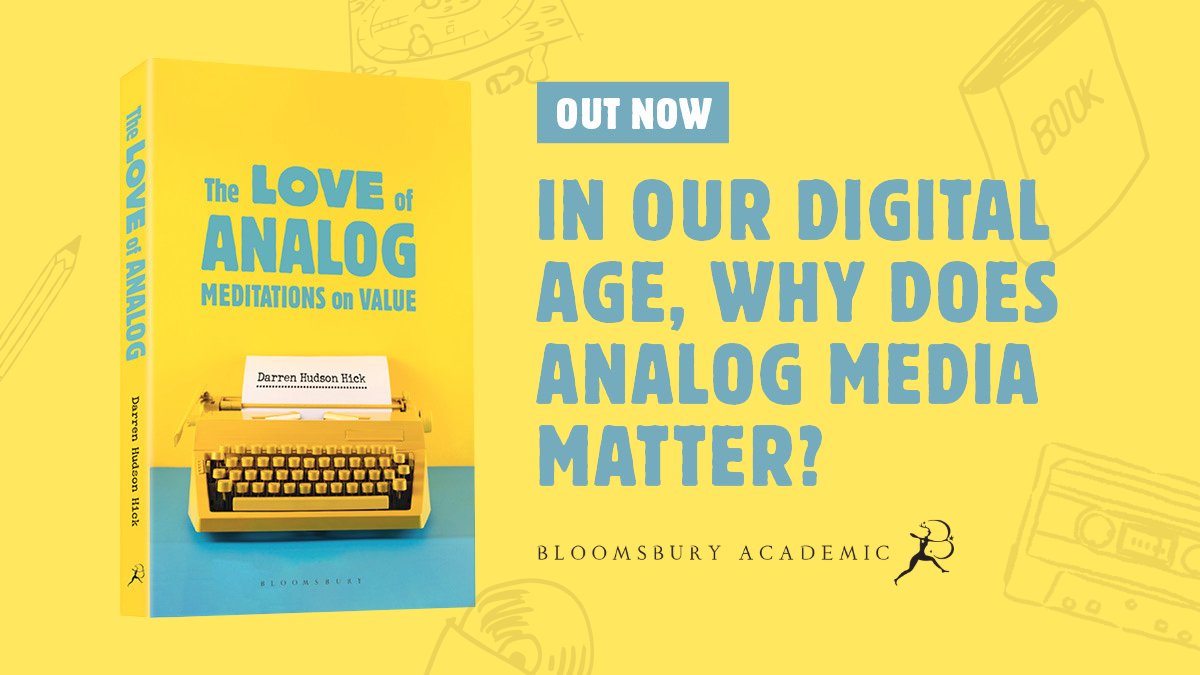 The image features a yellow book titled "The Love of Analog: Meditations on Value" by Darren Hudson Hick.
