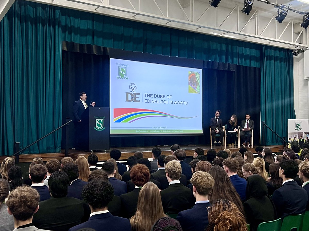 StanboroughS's tweet photo. Today we launched the GOLD Duke of Edinburgh Award to Post 16 students. The award builds vital life skills, boosts CV &amp; university applications, expands your independence, &amp; culminates in a royal celebration event at a UK royal palace. https://t.co/P0GlUgG1Ob
